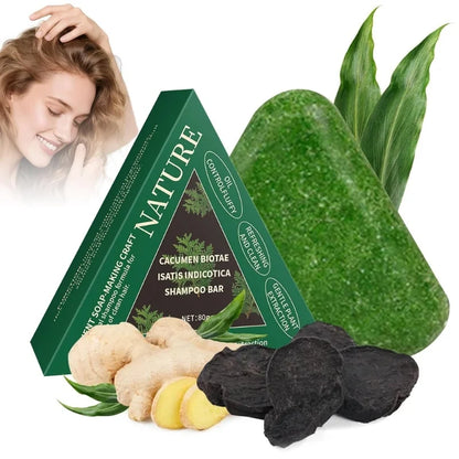 Nature Triangle Shampoo Bar | Plant-Based Herbal Hair Growth Soap | Calming, Strengthening & Eco-Friendly
