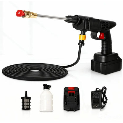 Cordless High-Pressure Car Wash Spray Gun with Foam Bottle | Portable Rechargeable Washer