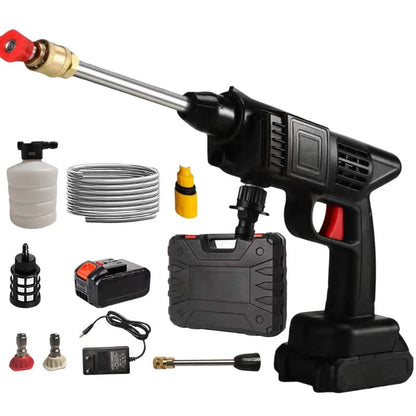Cordless High-Pressure Car Wash Spray Gun with Foam Bottle | Portable Rechargeable Washer