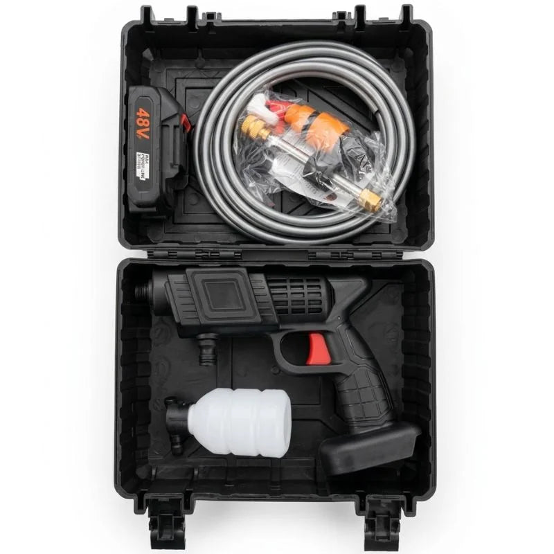 Cordless High-Pressure Car Wash Spray Gun with Foam Bottle | Portable Rechargeable Washer