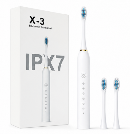 X3 Sonic Electric Toothbrush Rechargeable | USB Fast Charging Toothbrush with 5 Modes Deep Cleaning Whitening & Gum Care