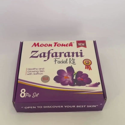 Moon Touch New Zafrani Facial Kit | Saffron Brightening Herbal Facial Set for Glowing Skin (8 Pcs)